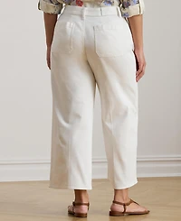 Lauren Ralph Plus High-Rise Wide-Leg Cropped Jeans