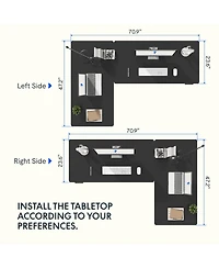 FlexiSpot 76"W L-Shaped Electric Height Adjustable Standing Desk