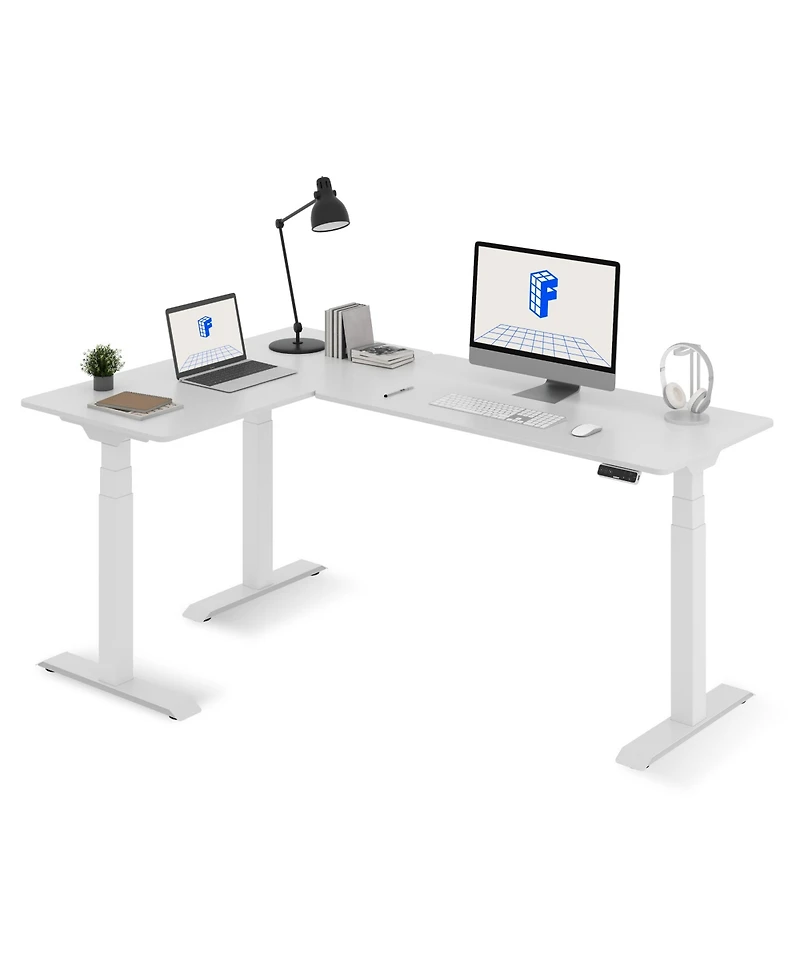 FlexiSpot 76"W L-Shaped Electric Height Adjustable Standing Desk