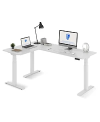 FlexiSpot 76"W L-Shaped Electric Height Adjustable Standing Desk