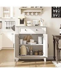 gaomon Farmhouse 3-Tier Storage Cabinet with 7-Level Adjustable Shelves