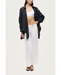Nocturne Women's Front-Tie Longline Shirt