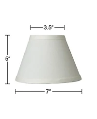 Springcrest Set of Empire Lamp Shades Taya Cream Small 3.5" Top x 7" Bottom x 5" High Candelabra Clip-On Fitting