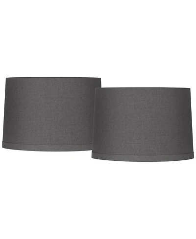 Springcrest Set of 2 Tapered Drum Lamp Medium 15" Top x 16" Bottom x 11" High Spider with Replacement Harp and Finial Fitting