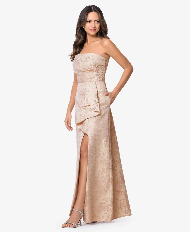 Xscape Women's Strapless Brocade Gown