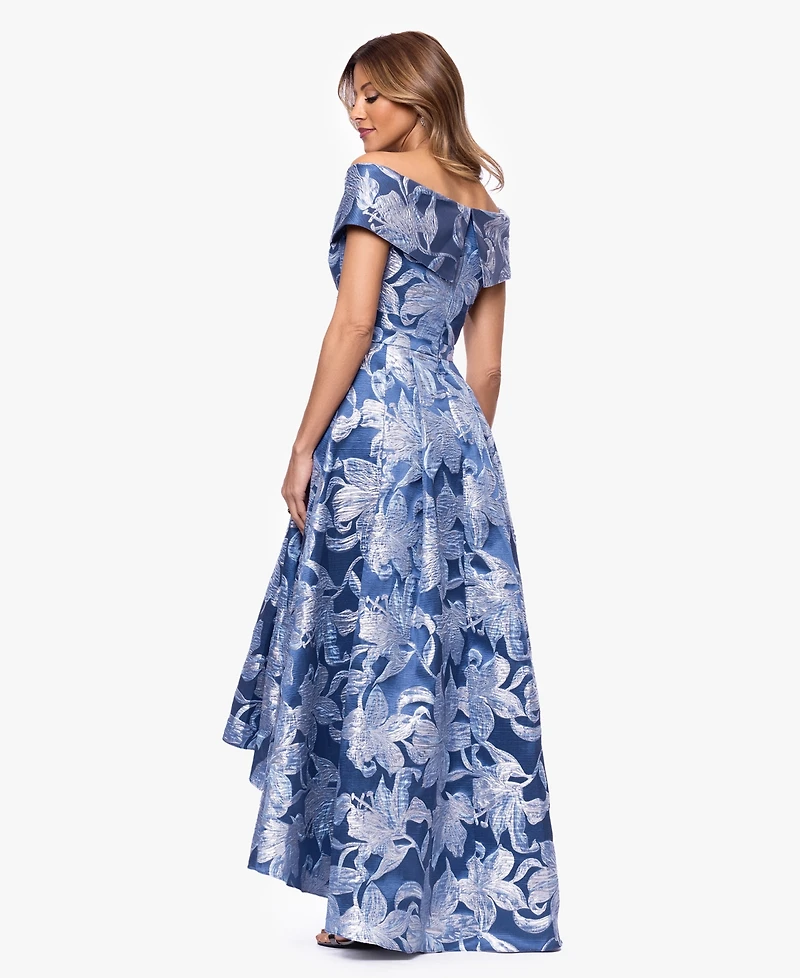 Xscape Women's Off-The-Shoulder V-Neck Gown