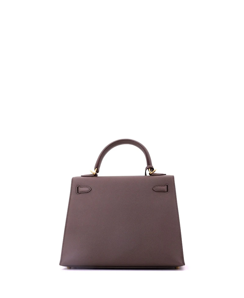Pre-Owned HERMES Kelly 25 Handbag Grey Epsom with Gold Hardware