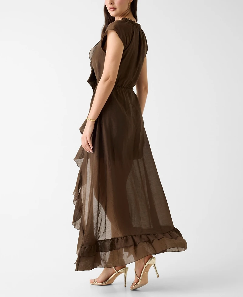Guess Women's Maelys Ruffled V-Neck Dress