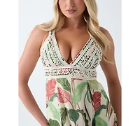 Guess Women's Serena Crochet-Trim Maxi Dress