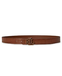 Lauren Ralph Reversible Croc-Embossed Leather Belt