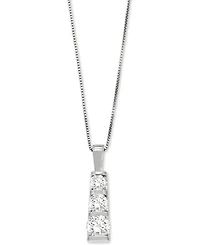 Diamond Three-Stone Linear Pendant Necklace (3/4 ct. t.w.) in 14k White Gold or 14k Yellow Gold