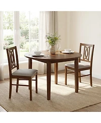 Gymax Dining Chairs Set of 2 w/Hollowed Backrest and Padded Seat for Living Room Kitchen