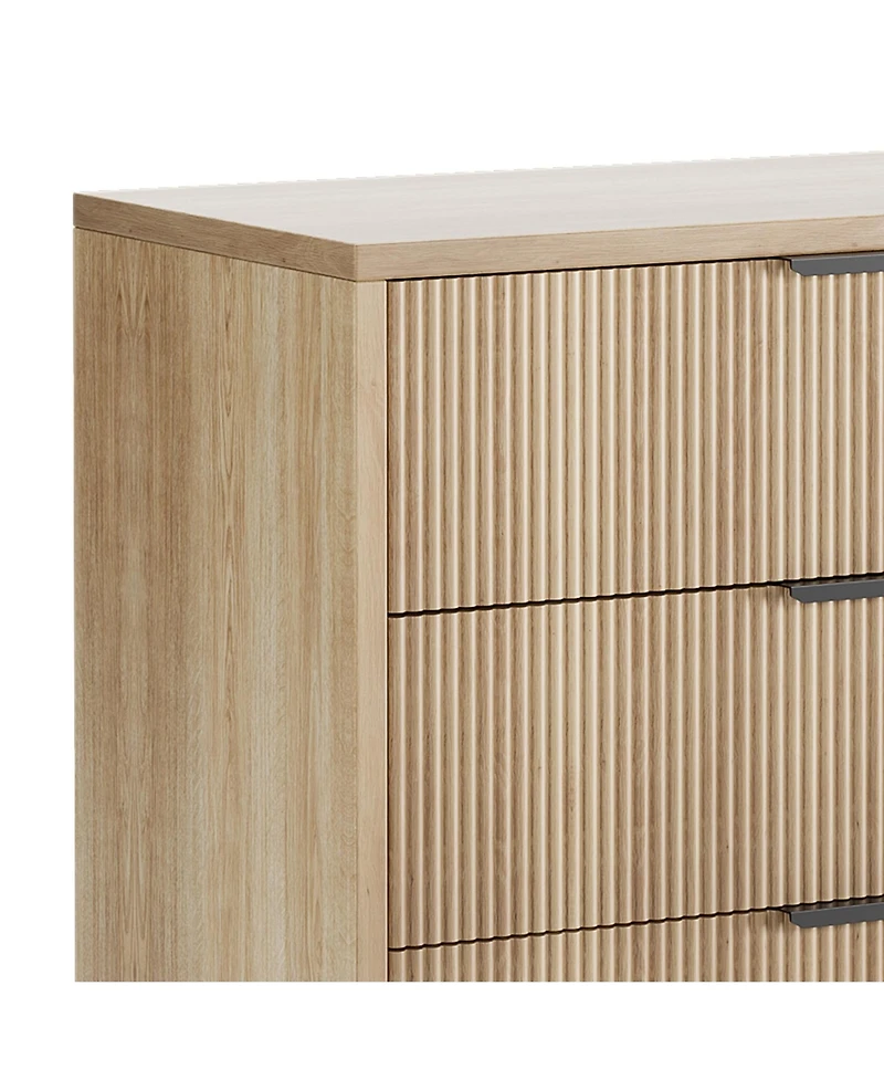 gaomon Fluted Dresser with 3 Drawers, 29.9'' Tall Closet Dresser Organizer with Anti-Tipping Device