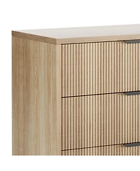 gaomon Fluted Dresser with 3 Drawers, 29.9'' Tall Closet Dresser Organizer with Anti-Tipping Device