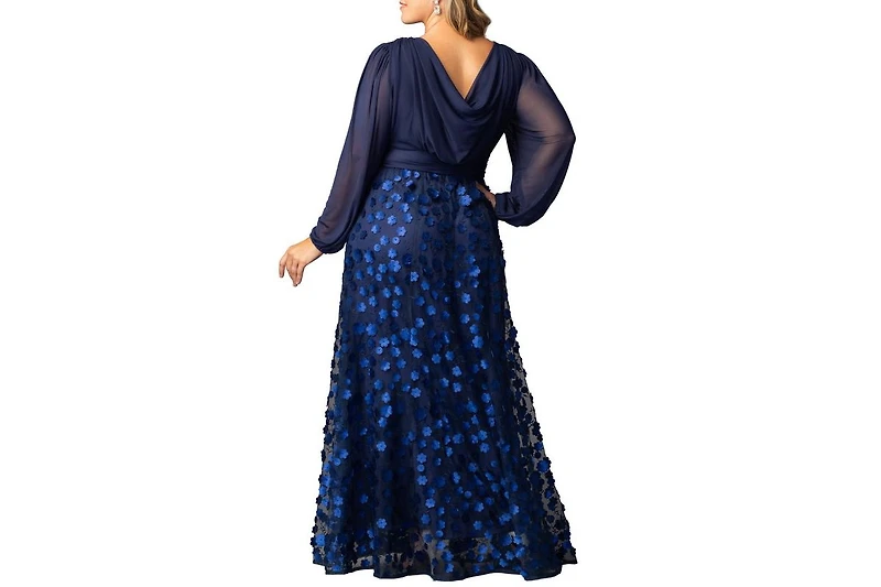 Kiyonna Plus Blossoming Beauty Mesh Evening Gown