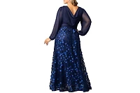 Kiyonna Plus Blossoming Beauty Mesh Evening Gown