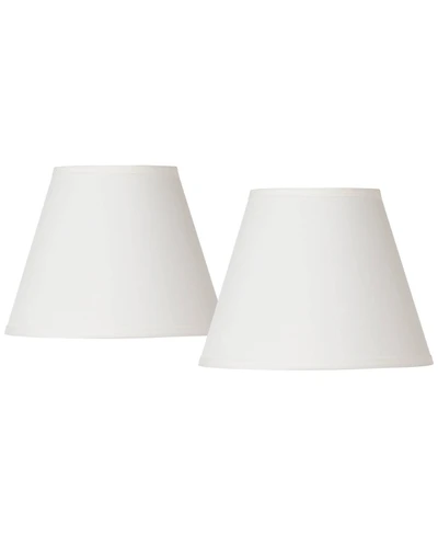 Springcrest Set of 2 Empire Lamp Shades Small 6" Top x 11" Bottom x 8.5 Slant Spider Replacement Harp and Finial Fitting