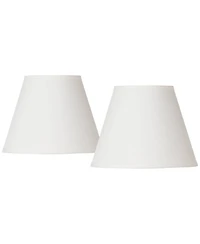 Springcrest Set of 2 Empire Lamp Shades Small 6" Top x 11" Bottom x 8.5 Slant Spider Replacement Harp and Finial Fitting