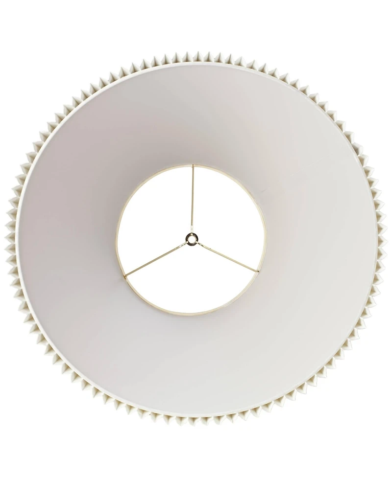 Springcrest Set of 2 Knife Pleat Empire Lamp Shades Large 10.75" Top x 22" Bottom x 15.5" High Spider with Harp and Finial