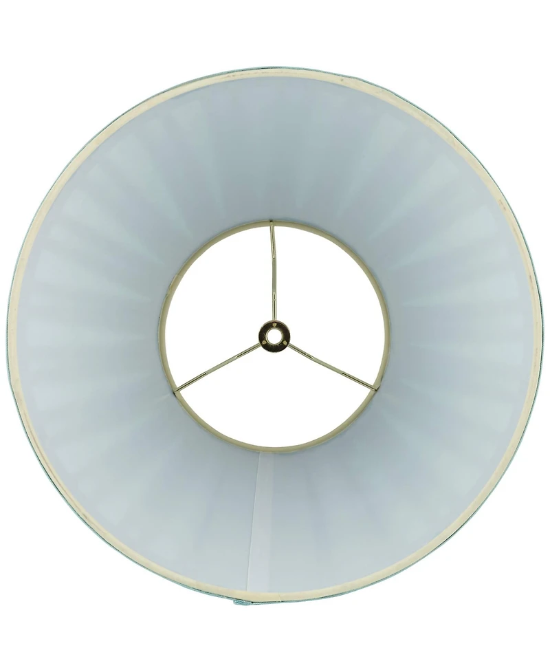 Springcrest Set of 2 Pleat Empire Lamp Shades Turquoise Medium 7" Top x 14" Bottom x 11" High Spider Harp and Finial Fitting