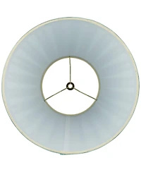 Springcrest Set of 2 Pleat Empire Lamp Shades Turquoise Medium 7" Top x 14" Bottom x 11" High Spider Harp and Finial Fitting