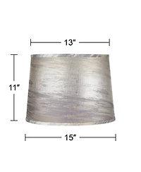 Springcrest 13" Top x 15" Bottom x 11" High x 11" Slant Print Lamp Shade Replacement Medium Tapered Modern Spider Harp Finial