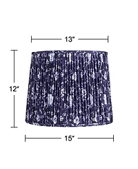 Springcrest Sally 13" Top x 15" Bottom x 12" High x 12" Slant Print Lamp Shade Replacement Pleated Floral Spider Harp
