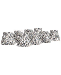 Springcrest Nelle 3 1/2" Top 6" Bottom 5" High 5" Slant Print Lamp Shade Replacement Set of 8 Floral Clip On Candelabra