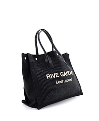 Pre-Owned Saint Laurent Small Rive Gauche Shopper Tote Raffia with Canvas