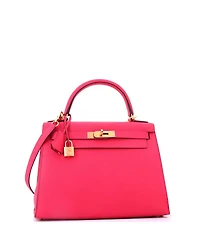 Pre-Owned HERMES Kelly 28 Handbag Pink Epsom with Gold Hardware