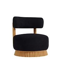 Rainsken Modern Farmhouse Accent Chair - Wooden Base Featuring Thatched Roof Rod Design, Cozy Upholstered Chair for Living Room or Bedroom