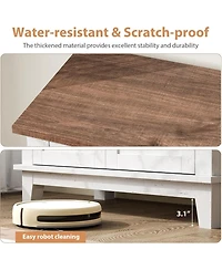 gaomon Farmhouse 3-Tier Storage Cabinet with 7-Level Adjustable Shelves