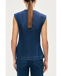 Nocturne Women's Button-Front Denim Vest