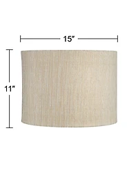 Springcrest Set of 2 Drum Lamp Shades Gold Silver Weave Medium Spider with Harp and Finial Fitting