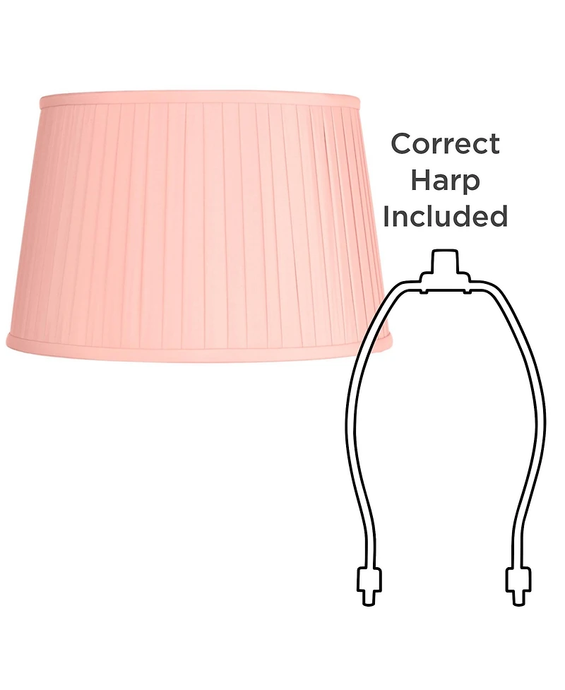 Springcrest 14" Top x 17" Bottom x 11" High x 11" Slant Lamp Shade Replacement Large Empire Pleated Spider Harp Finial