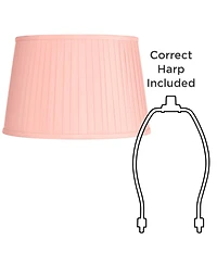 Springcrest 14" Top x 17" Bottom x 11" High x 11" Slant Lamp Shade Replacement Large Empire Pleated Spider Harp Finial