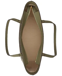 Lauren Ralph Crosshatch Leather Medium Karly Shopper Tote