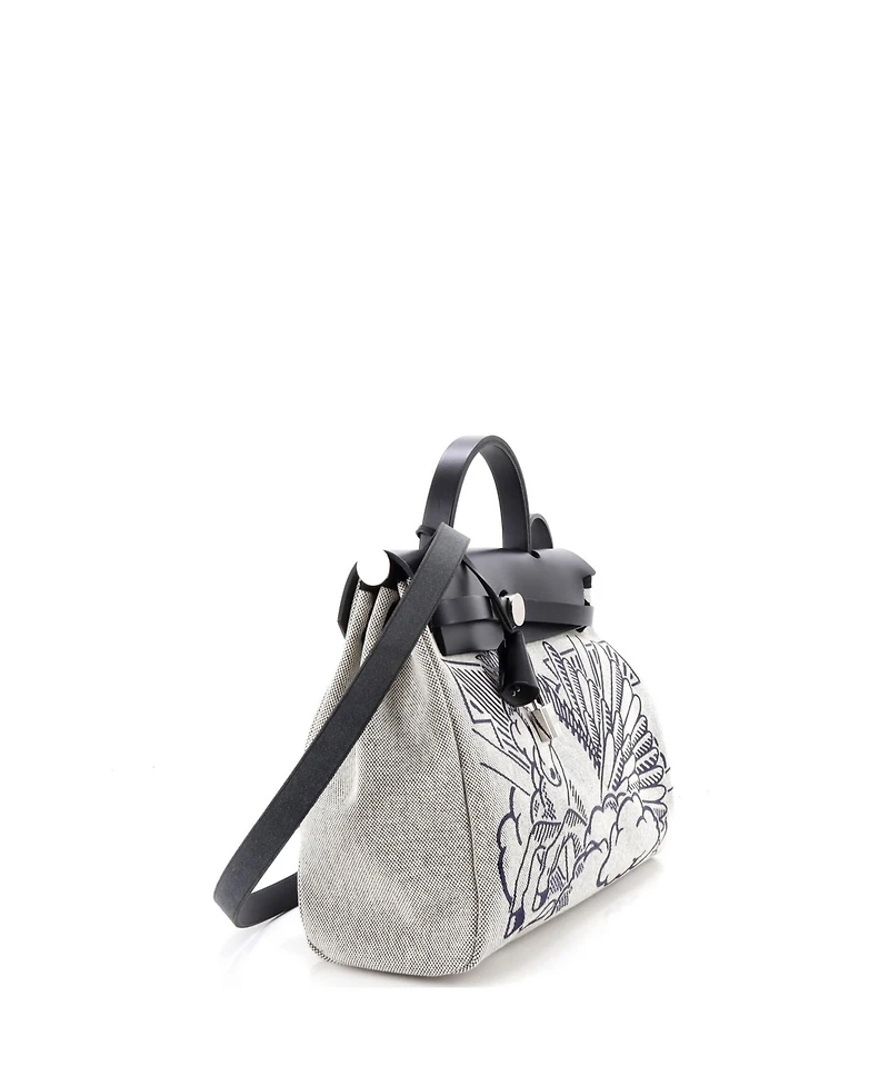 Pre-Owned HERMES 31 Herbag Zip Pegase Pop Toile and Leather