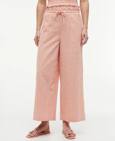 Tommy Hilfiger Women's Seersucker Straight Cotton Pants