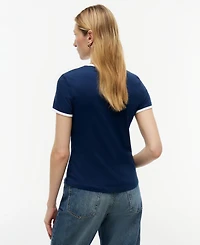 Tommy Hilfiger Women's Crewneck Ringer Trim Cotton T-Shirt