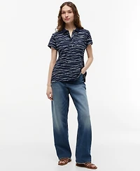 Tommy Hilfiger Women's Classic Pique Printed Short-Sleeve Polo Top