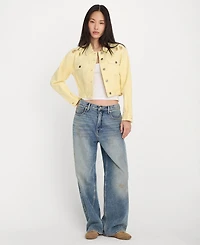 Good American Women's Essential Crop Denim Jacket