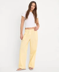 Good American Women's Poplin Lace Trimmed Pants