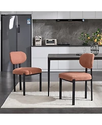 Boyel Living Modern Dining Room Chairs Set of 2 Mid Century Upholstered Boucle Kitchen Metal Legs