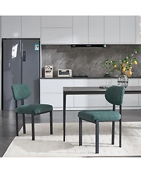 Boyel Living Modern Dining Room Chairs Set of 2 Mid Century Upholstered Boucle Kitchen Metal Legs
