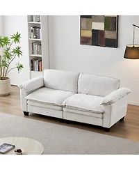 Rainsken Modular Sectional Sofa - 84.2" Chenille Upholstered 2-Deep Seat Couch with Removable Washable Covers, Pocket Coil Spring for Living Room