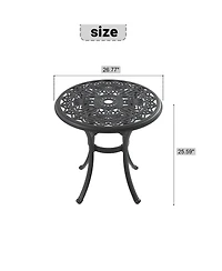 Clihome Cast Aluminum Patio Dining Table Frame and Umbrella Hole
