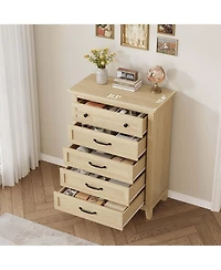 gaomon 5 Dresser for Bedroom, 41.3 in Tall Vertical Drawer Dresser with Large Storage, Freestanding Wooden Closet Chest for Bedroom, Living Room