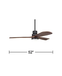 Casa Vieja 52" Delta-Wing Dc Modern Indoor Outdoor Ceiling Fan with Led Light Remote Control