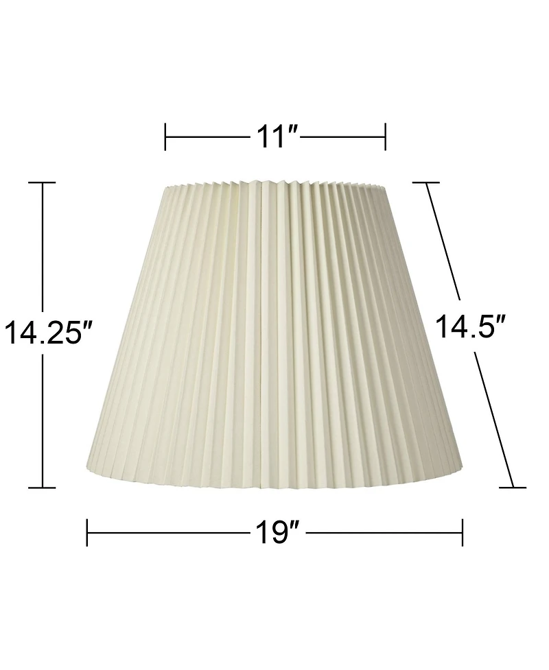 Springcrest Set of 2 Knife Pleat Empire Lamp Shades Large 11" Top x 19" Bottom x 14.25" High Spider Harp and Finial Fitting